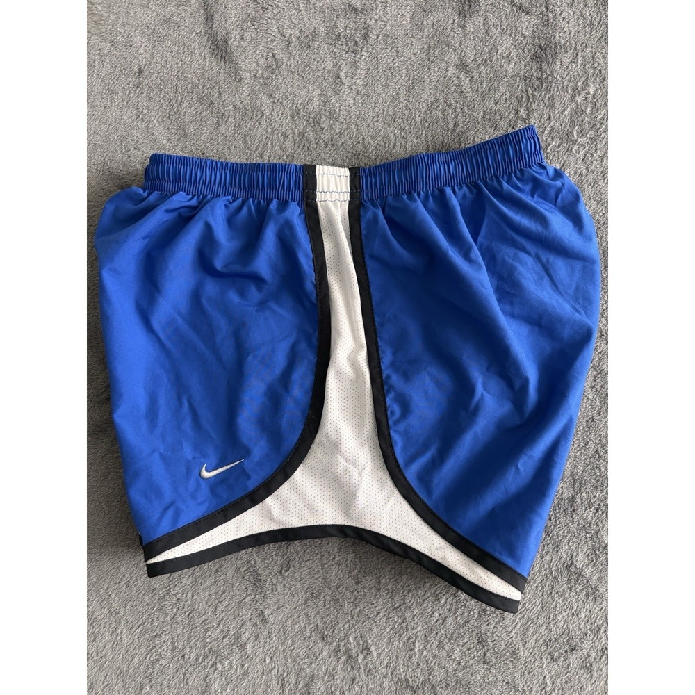 Nike Dri Fit Running Shorts Womens XS Blue Athletic Gym Lightweight Swoosh Pool - Picture 10 of 12